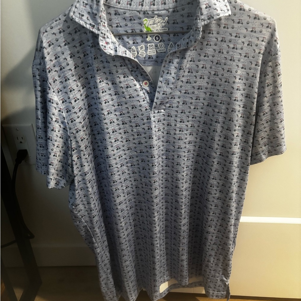 Small Tailor Byrd Blue All Over Print Golf Polo
